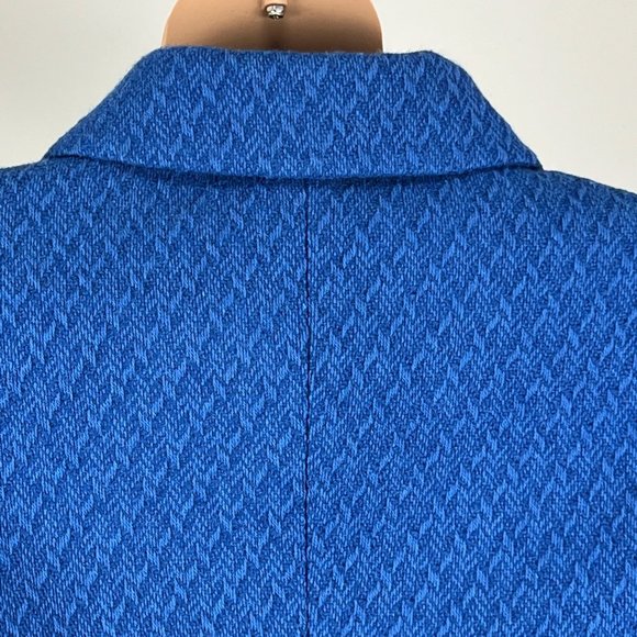 Randy Kemper Blue Textured Button Front Cropped Jacket size 14 - Picture 6 of 11